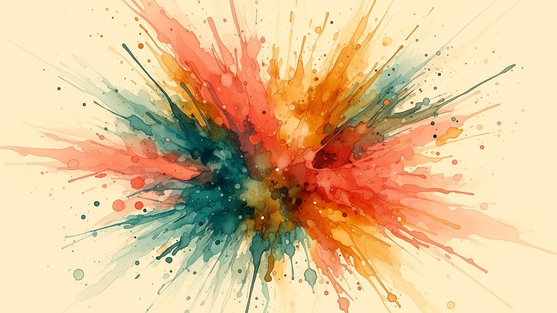 Creative explosion of watercolor paint